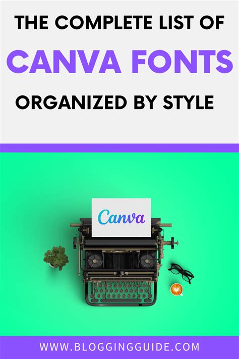List Of All Canva Fonts The Ultimate Guide To Canva Fonts Blogging Guide