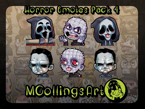 Horror Emote Pack 4 Set Of 6 Twitch Emotes Discord Emotes Etsy