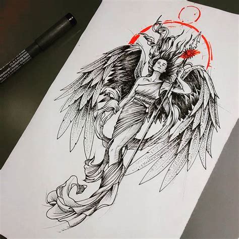 Tattoo • Подборка эскизов для тату Ангел 71 фото