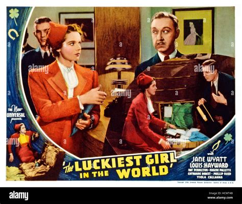 The Luckiest Girl In The World Us Lobbycard From Left Jane Wyatt Franklin Pangborn 1936