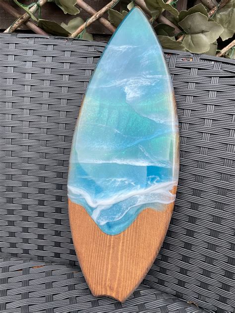 Surfboard Beach Wave Resin Art Etsy