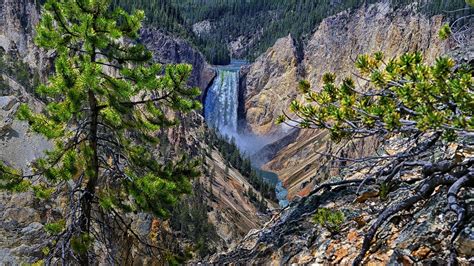 Waterfall In Yellowstone Park
