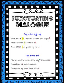 Quotation marks are punctuation marks most often used to signal direct quotations: Punctuating Dialogue {Posters & Worksheets} by Alex ...