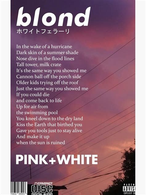 Frank Ocean Blonde Pink White Poster Samsung Galaxy Phone Case