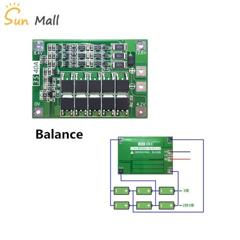 Bms 3s 40a Balancer Pcm 18650 Lithium Battery Protection Board 3s Bms