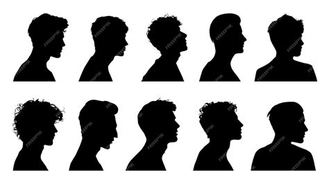 silueta vectorial de una cabeza masculina de lado silueta de personas vista lateral hombre