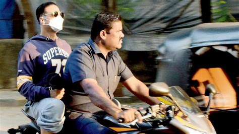 Akshay Kumar Rides Pillion With His Bodyguard Take A Look