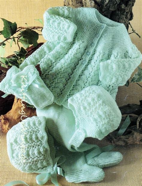 Baby Knitting Pattern 4 Ply Pram Set Matinee Coat Leggings Etsy