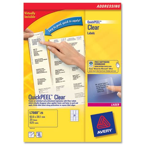 63.5 x 38.2mm •suitable for inkjet and laser printer and copiers •pack of 100 sheets pack of 100. Document Moved