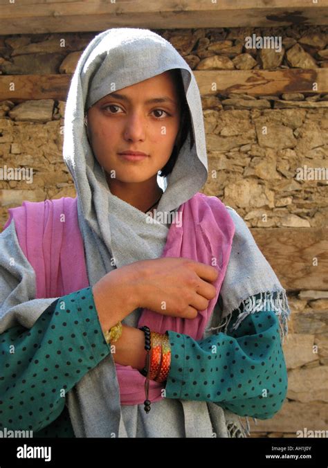 Chitrali Girl In Northeastern Pakistan Stock Photo Alamy