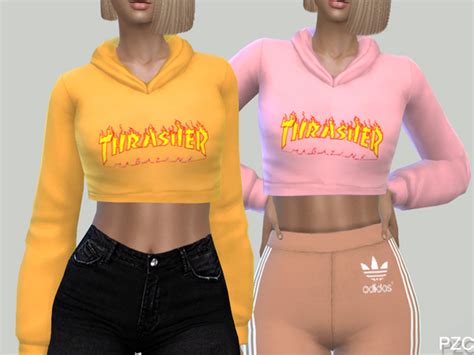Thrasher Sporty Hoodie By Pinkzombiecupcakes At Tsr Sims 4 Updates