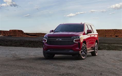 Download Wallpapers Chevrolet Tahoe 2020 Exterior Red Suv New Red