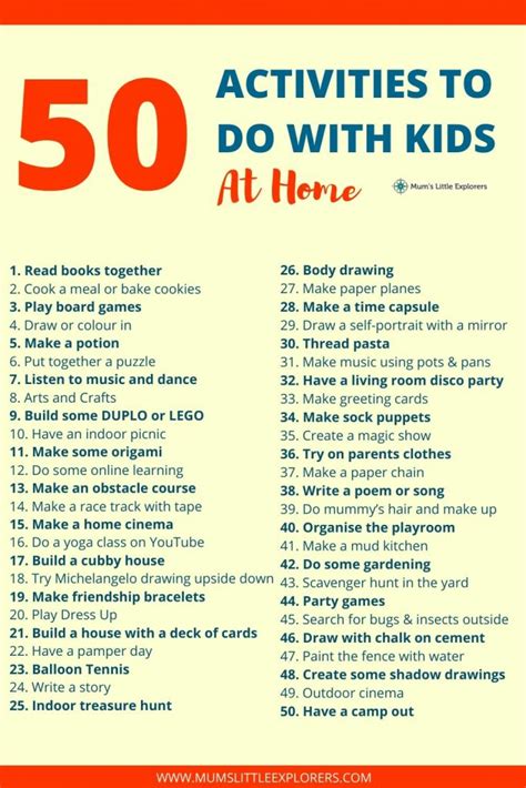 50 Indoor Activities For Kids To Do At Home 2022