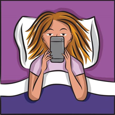 Phone In Bed Night Illustrations Royalty Free Vector Graphics And Clip