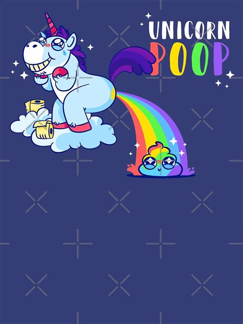 Unicorn Pooping Rainbow Poop Womens T Shirt By Litteposterco Redbubble
