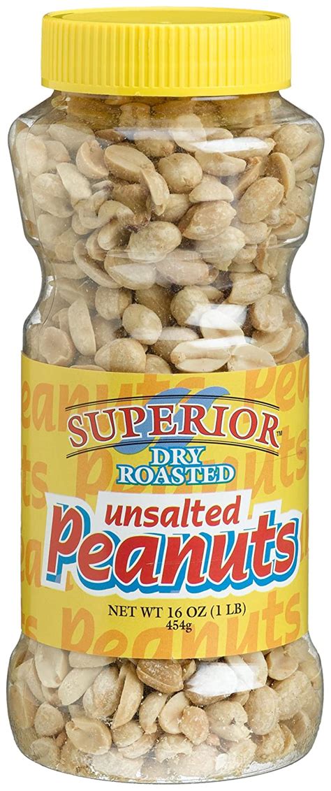 Superior Nut Dry Roasted Unsalted Peanuts 16 Ounce