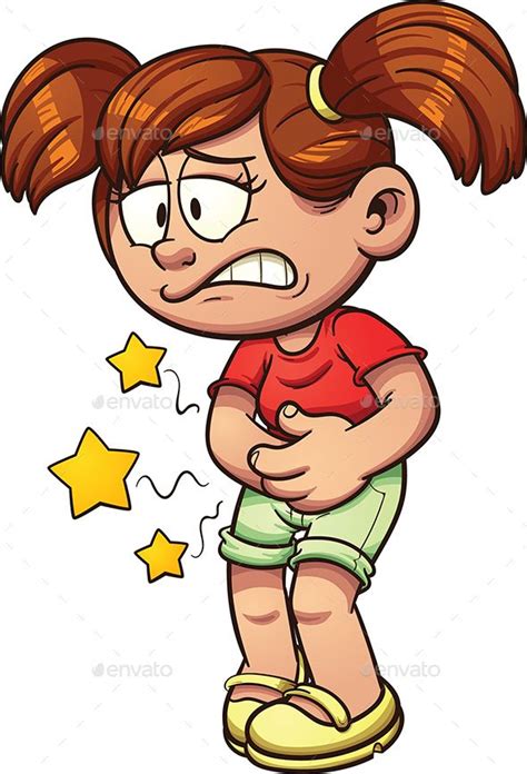 Girl With Stomachache Illustration Clip Art Stomach Ache