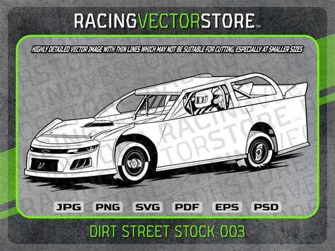 Dirt Super Street Stock Race Car Highly Detailed Image In Svg Ai Eps