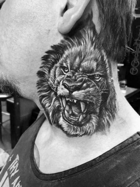 Chris brown neck tattoo for men. 30 Lion Neck Tattoo Ideas For Men - Masculine Designs