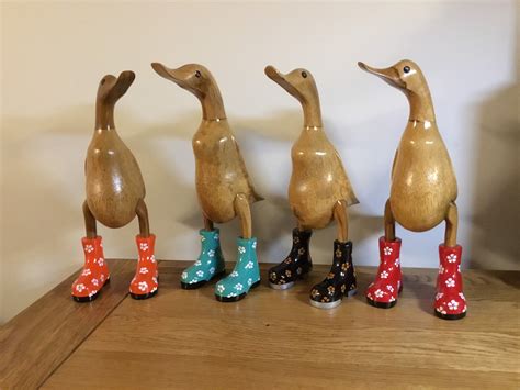 Wooden Duck Flower Boots Reclaimed Wood I Love You T Etsy Uk