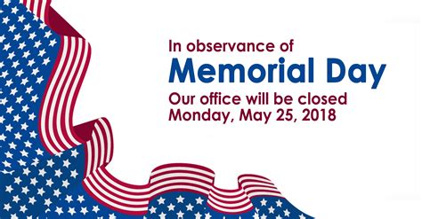 Printable Memorial Day Closed Sign