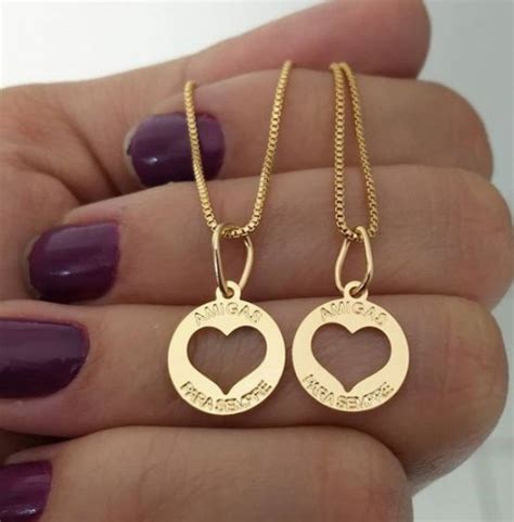 Foi sempre o que a gente fez. Gargantilha Amizade Amigas para Sempre Banho de Ouro Colar ...