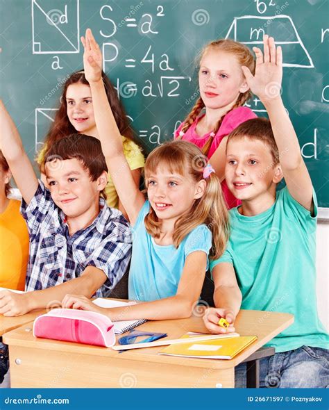 School Child Sitting In Classroom Stock Image Image Of Happy
