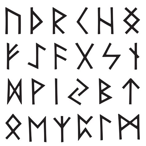 Viking Runes Set Rune Alphabet Futhark Mystical Symbols Esoteric