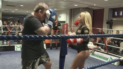Boxer Takes On Spearmint Rhino Ring Girl In Charity Fight Youtube