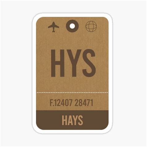 Hays Airport Vintage Luggage Tagusa Sticker For Sale By Inspireshop