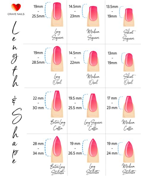 Press On Nails Sizing Chart
