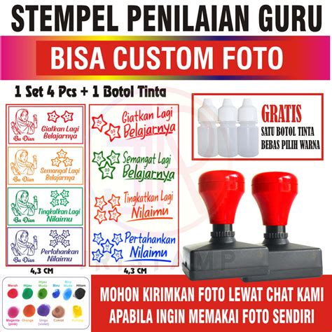 Jual Best Seller Paket Stempel Reward Viral Tinta Bisa Custom Foto
