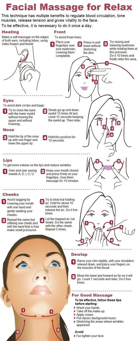 how to give yourself a good facial massage [infographic] masaje