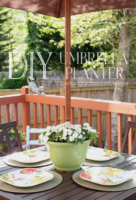 I cut the fabric into a triangular shape then painted it with mod podge. DIY Umbrella Planter | Confessions of a Serial Do-it ...