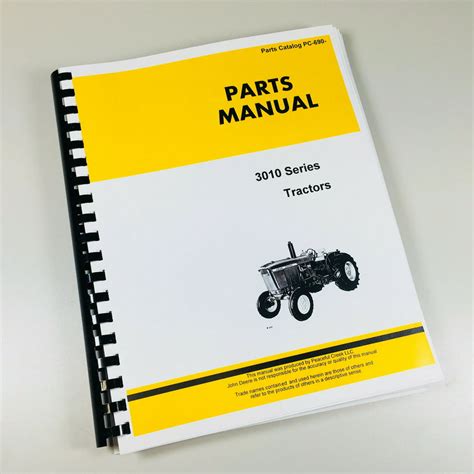 Parts Manual For John Deere 3010 Tractor Catalog Assembly Exploded