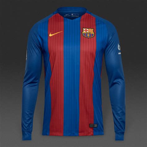 Sneaker tees match jordan 12 university gold sneakers. Nike FC Barcelona 16/17 LS Home Stadium Shirt - Mens Replica - Shirts - Sport Royal/Gym Red ...