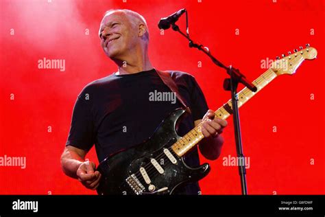Live 8 Concert Hyde Park Dave Gilmour Of Pink Floyd Performing On