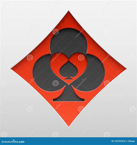 Playing Card Suit Sign Shapes Paper Art Of Card Symbols Vector