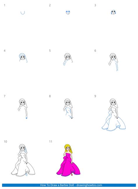 How To Draw A Barbie Doll Step By Step Easy Drawing Guides Drawing