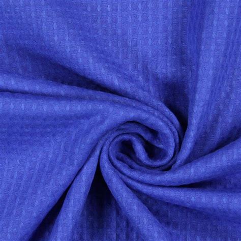 Robe de chambre bleu foncé gaufres mode homme coton. Piqué gaufré - bleu roi - Piqué- tissus.net