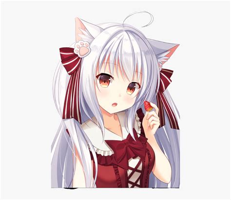 Transparent Anime Girl Waving Png Cute Neko Anime Girl Png Download Kindpng