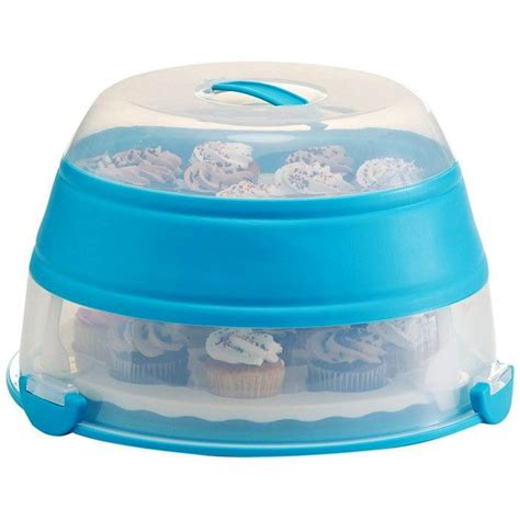 Progressive Collapsible Cupcake And Cake Carrier Blue D40cm Cupcake