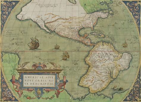Map Of Americas Digital Download Abraham Ortelius 1500s Antique Map North America South