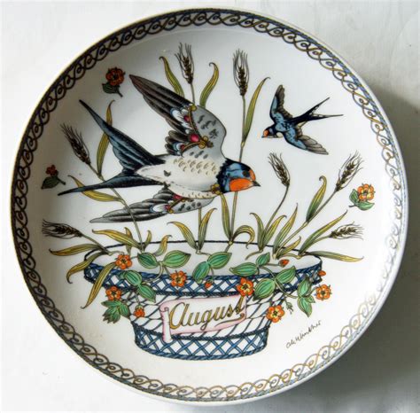 Decorative Wall Plate Swallow Month Of August From The Hirundo