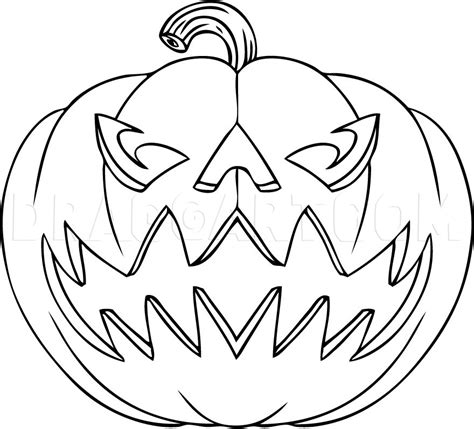 How To Draw A Jack O Lantern Step By Step Drawing Guide By Dawn