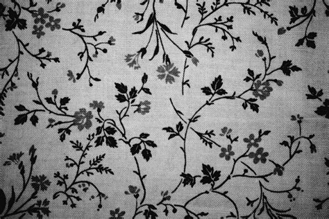 Black On White Floral Print Fabric Texture Picture Free
