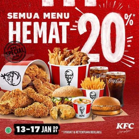Check spelling or type a new query. Promo KFC periode 13-17 Januari 2021, semua menu hemat 20%!