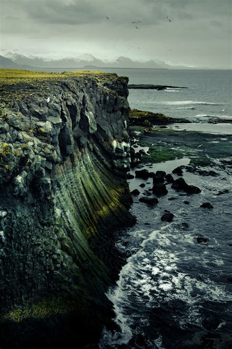 Iceland Arnastapi Cliffs Dark Aesthetic Places To Go Photo