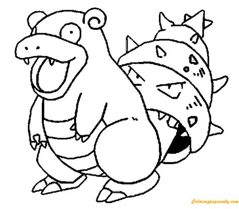 Slowbro Pokemon Coloring Page Free Printable Coloring Pages