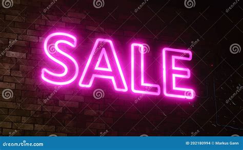 Neon Light Sale Sign Stock Illustration Illustration Of Discount